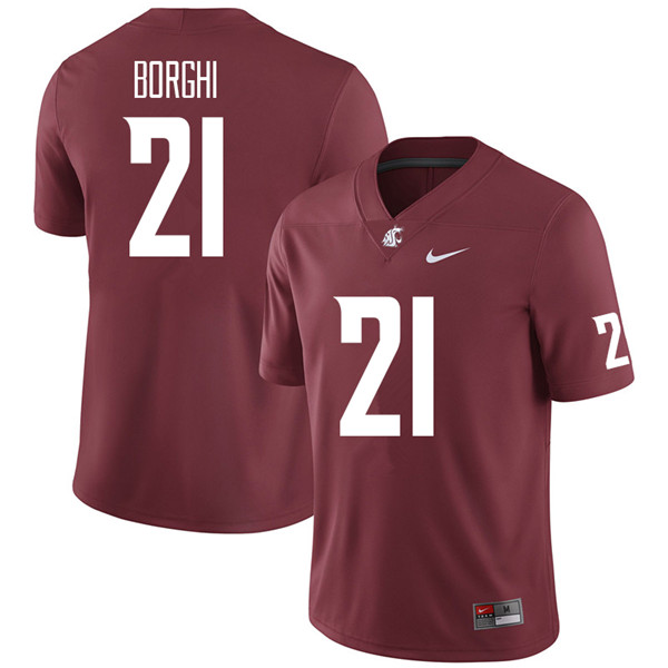 Washington State Cougars #21 Max Borghi College Football Jerseys Sale-Crimson